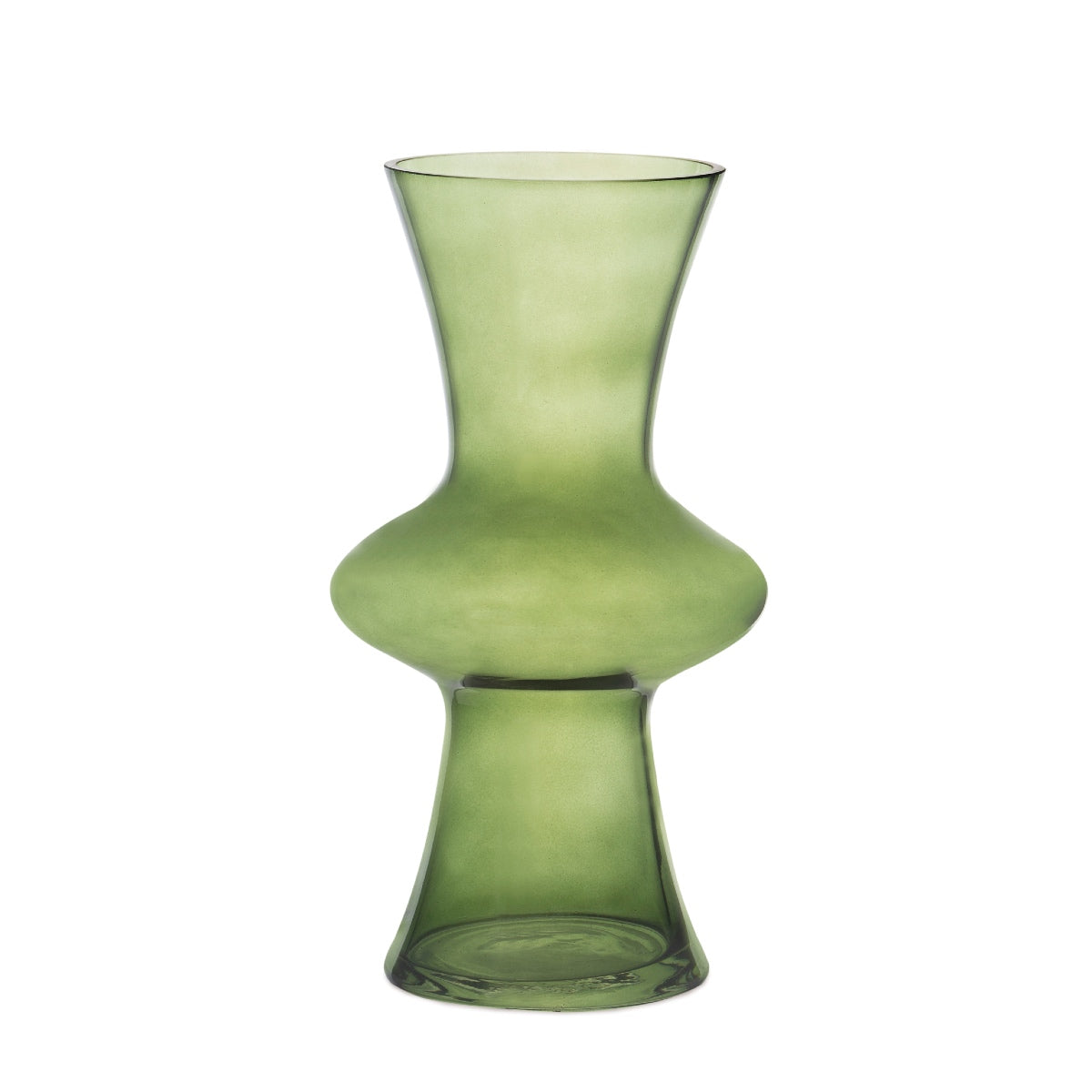 Jarrón decorativo clásico de cristal verde 30cm