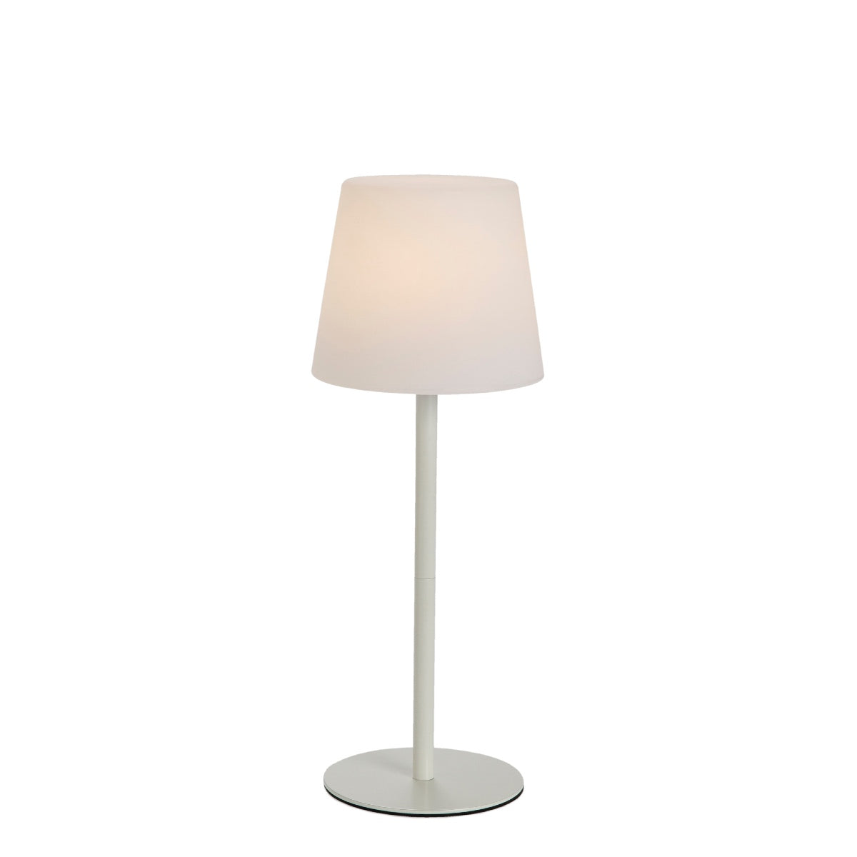 Lámpara de led inalámbrica de metal blanca