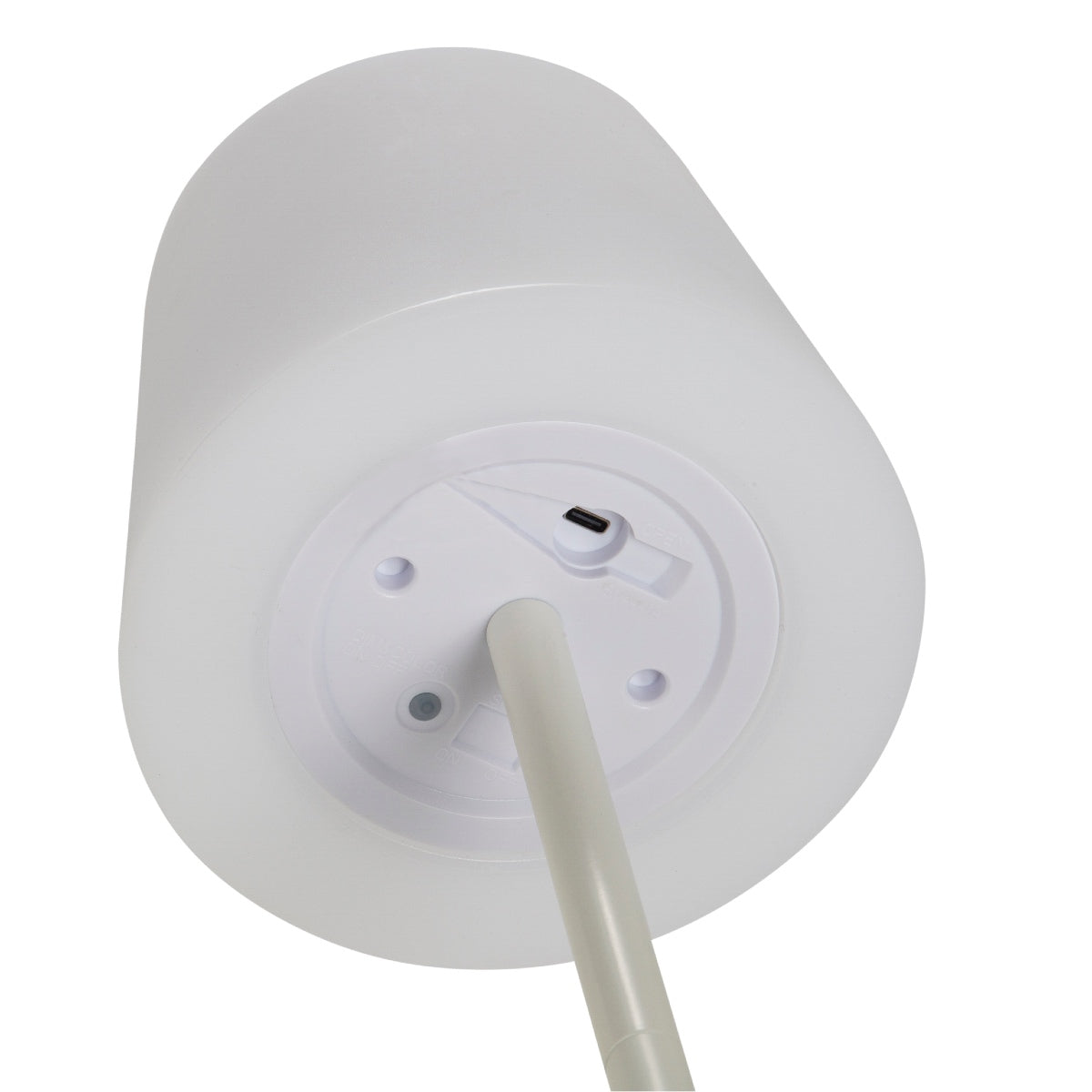 Lámpara de led inalámbrica de metal blanca