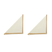 Set de 2 servilletas de mesa blancas de lino con ribete