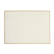 Set 2 manteles individuales blancos de lino con ribete