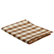 Mantel de mesa marrón de lino vichy 240 cm