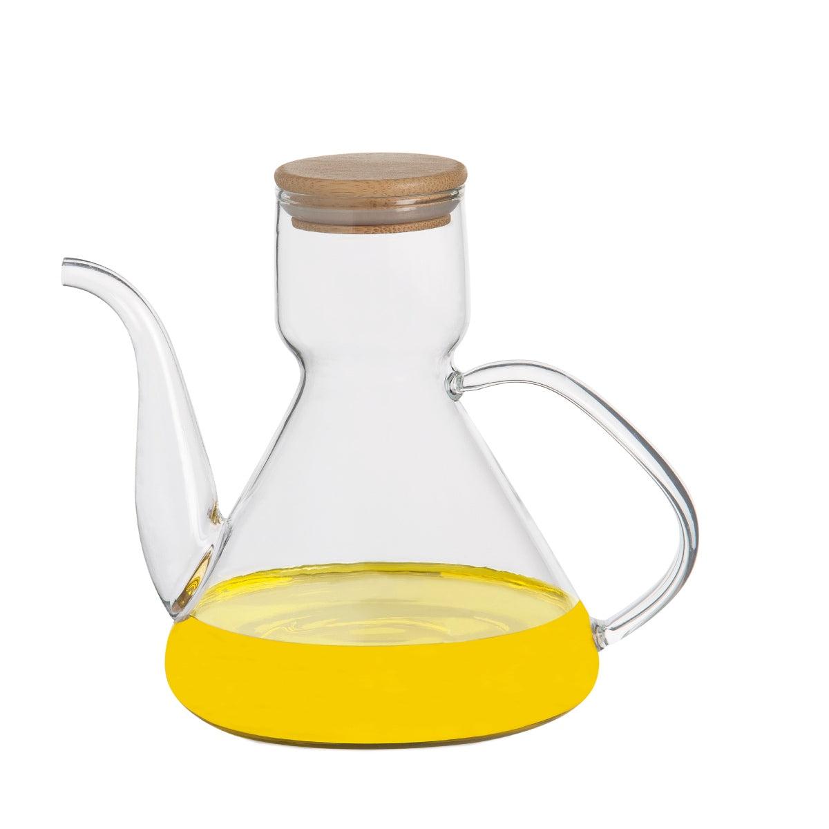 Aceitera de cocina clásica cristal y bambú