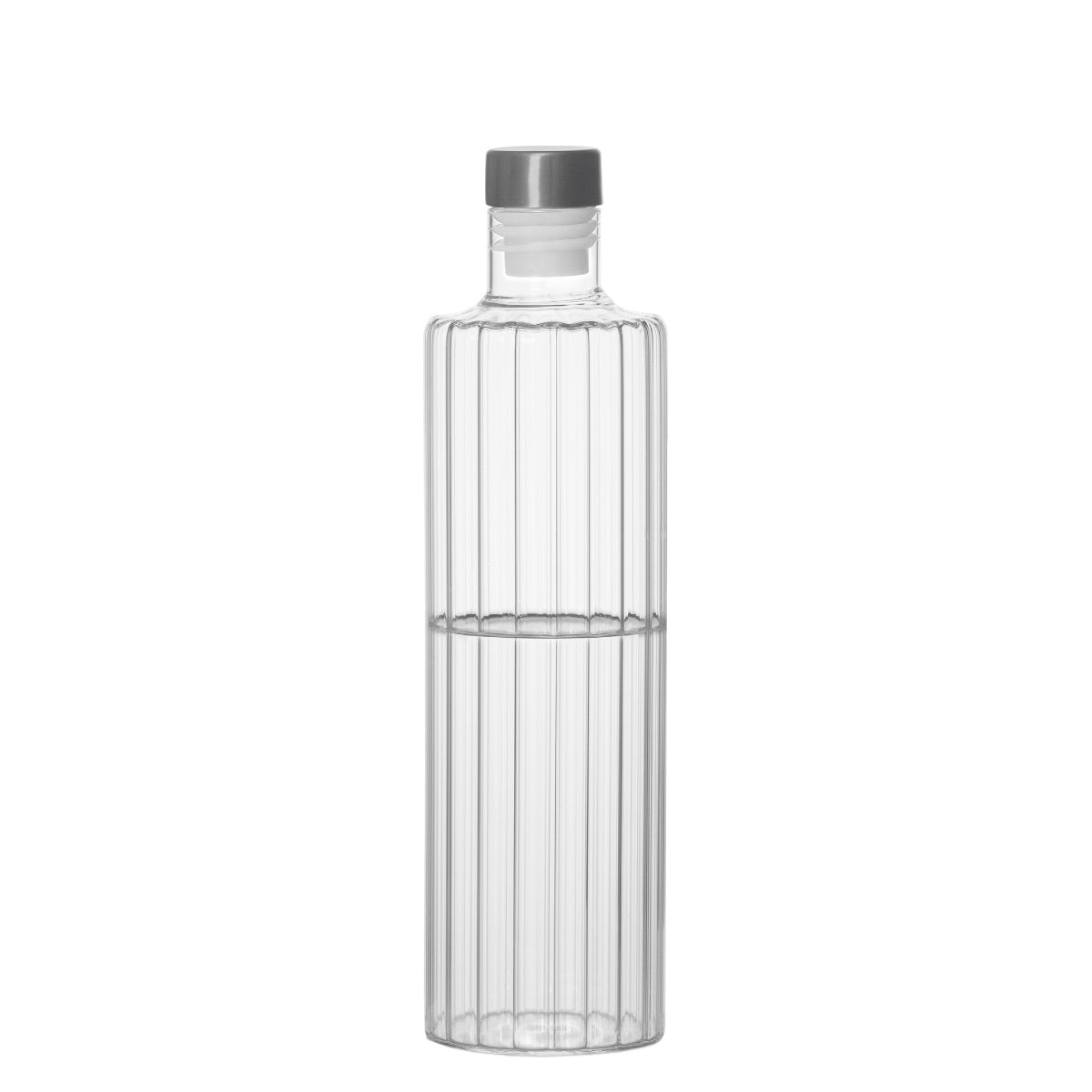Botella de cristal con tapón de acero inoxidable