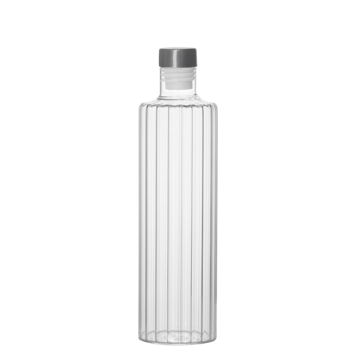 Botella de cristal con tapón de acero inoxidable
