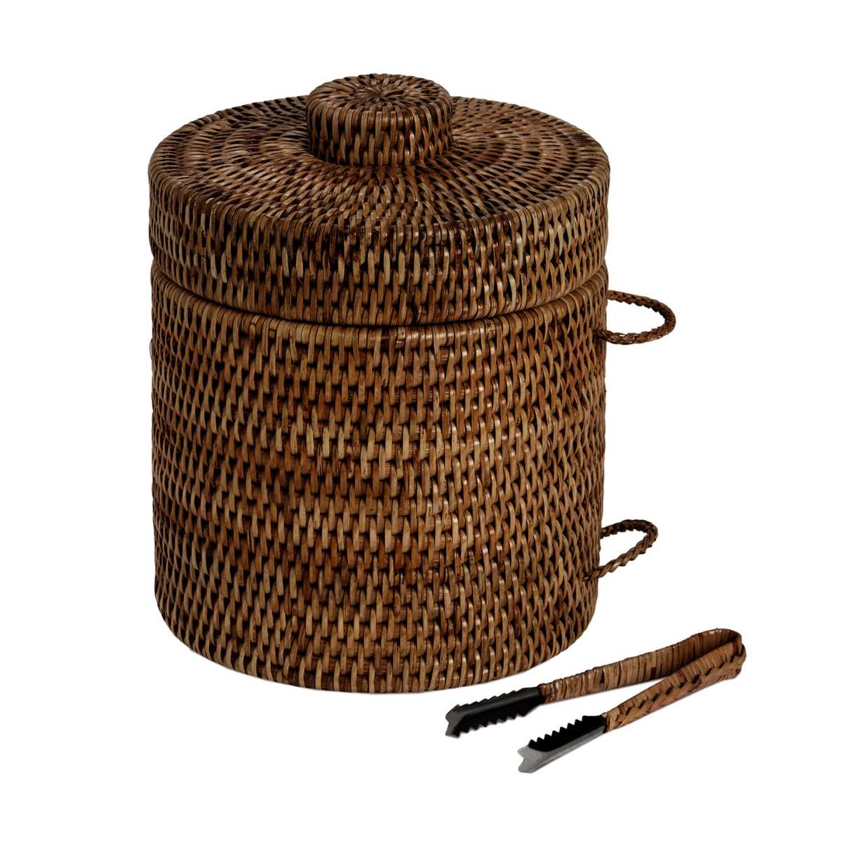 Cubitera de ratán con pinzas