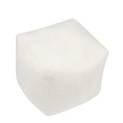 Puf tapizado blanco cuadrado