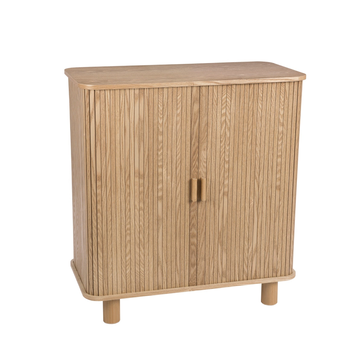 Armario de madera de fresno y pino con puertas correderas