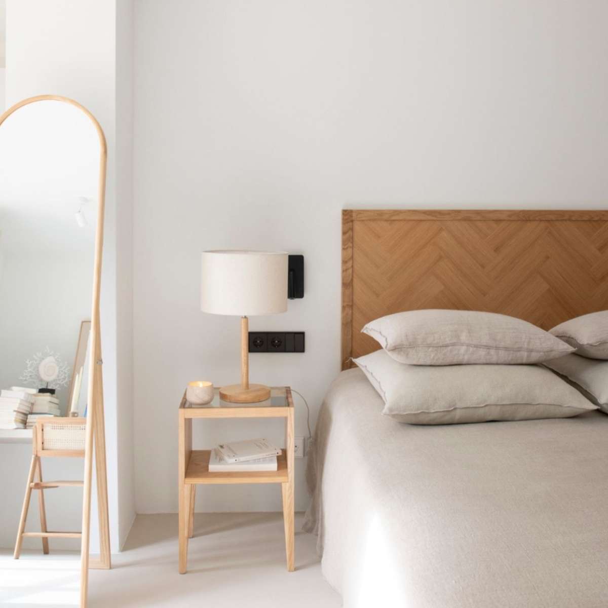 Cabecero de cama de madera de roble 160 cm