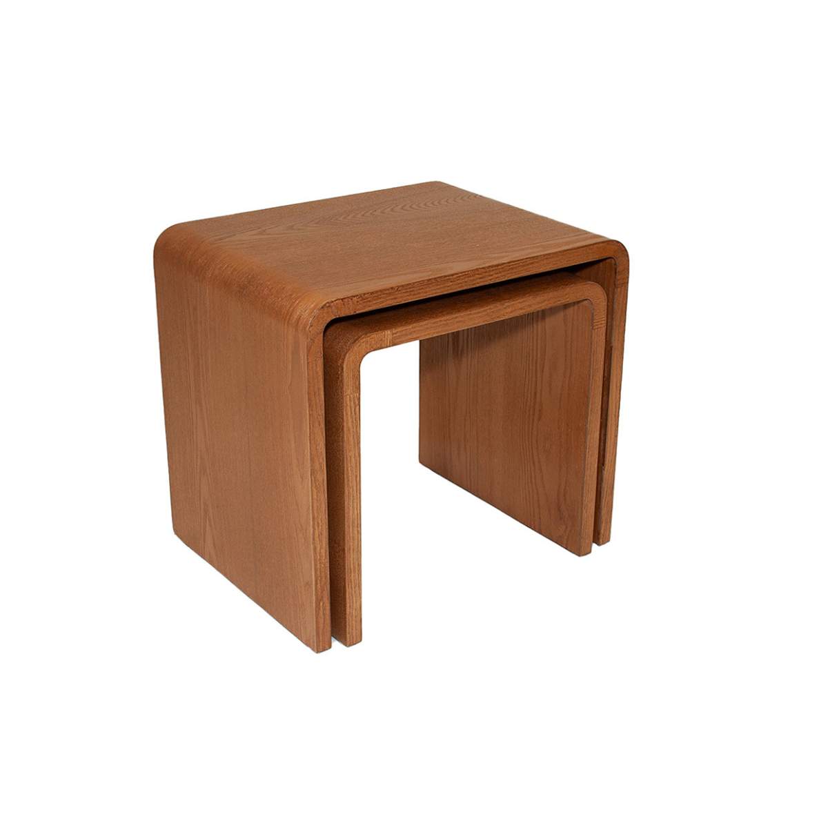 Mesas auxiliares nido de madera oscura