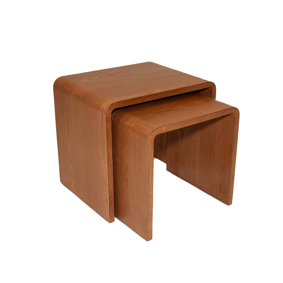 Mesas auxiliares nido de madera oscura