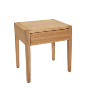 Mesa auxiliar de roble con cajón