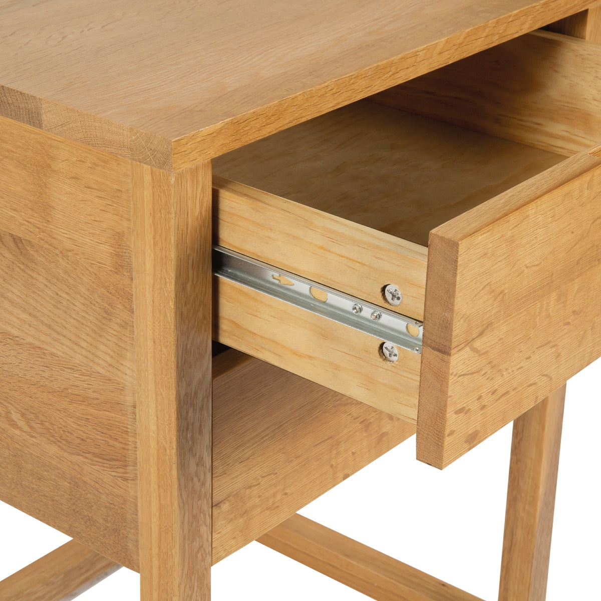 Mesita de noche moderna de madera de roble 2 cajones
