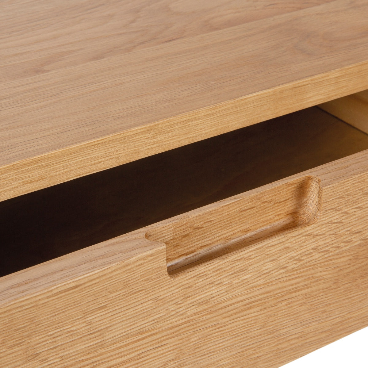 Mesa consola de madera de roble