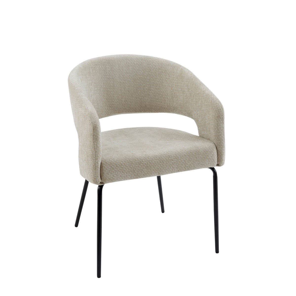 Silla moderna tapizada beige Mila