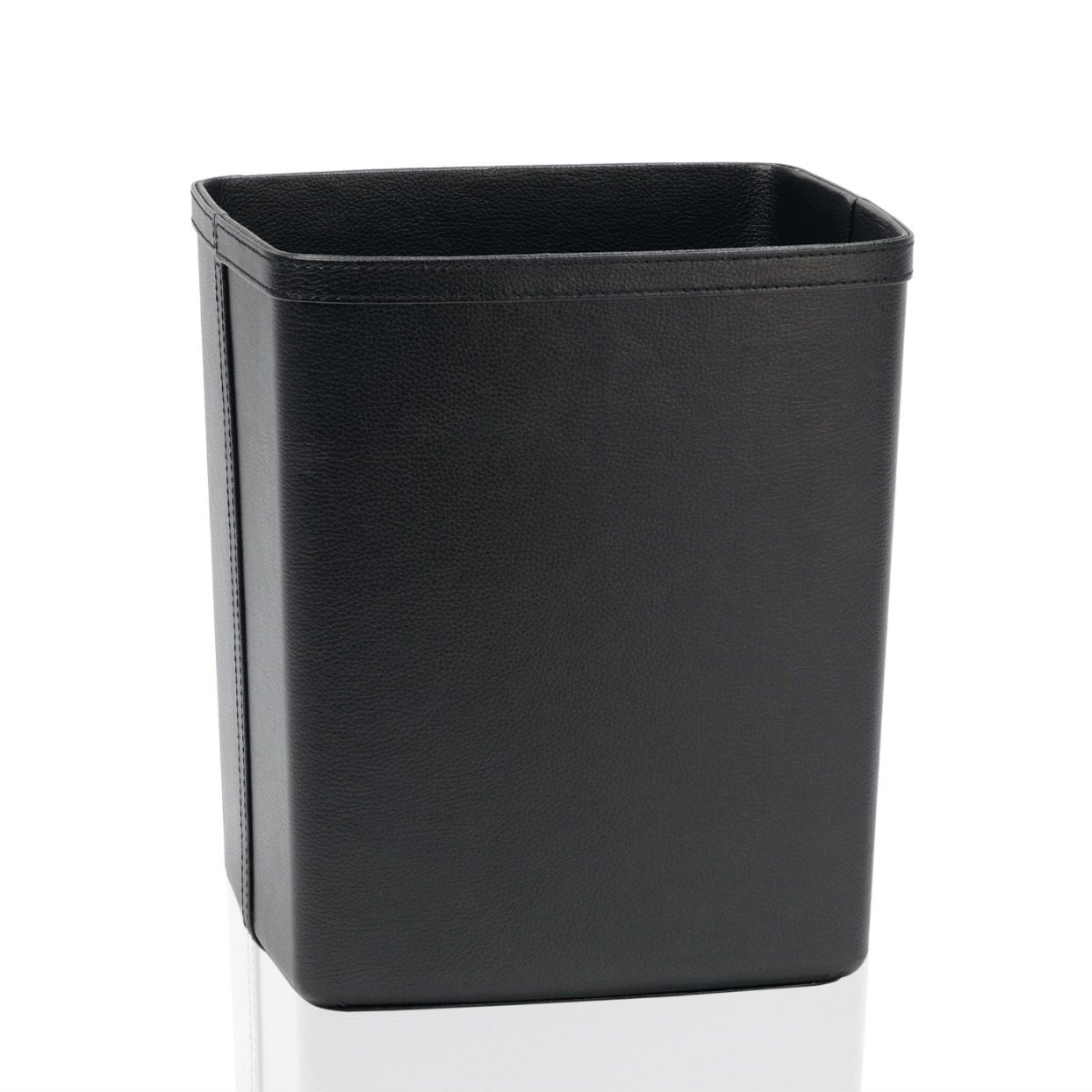 Papelera clásica de oficina negra de piel