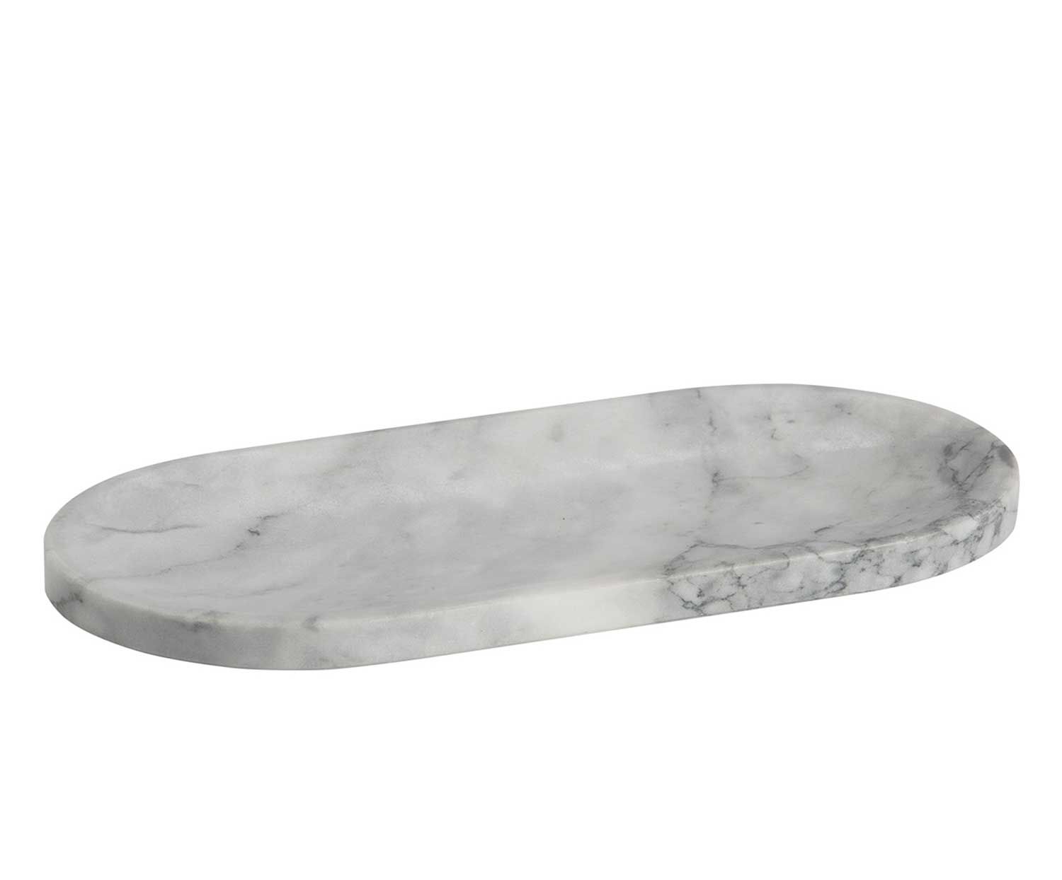 Bandeja ovalada de mármol blanco