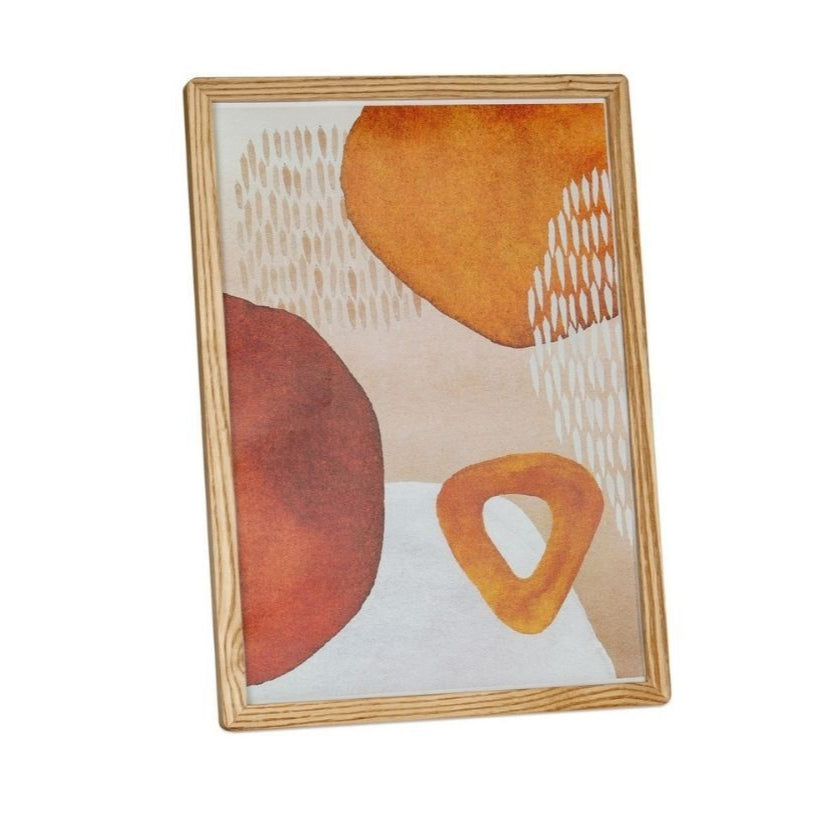 Cuadro abstracto contemporáneo de madera beige 40x50
