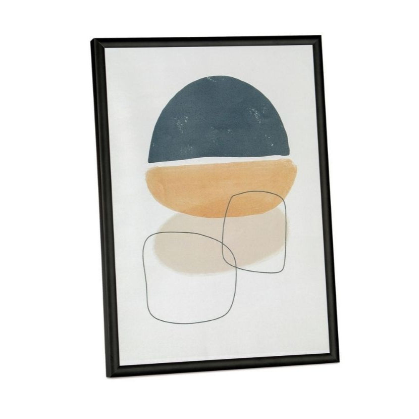 Cuadro abstracto industrial de metal negro 30x40
