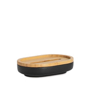 Jabonera de baño de bambú nórdica negra